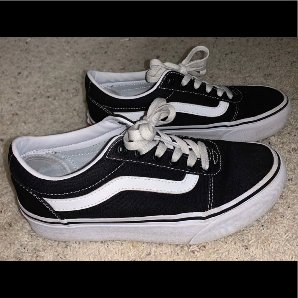 Black platform vans